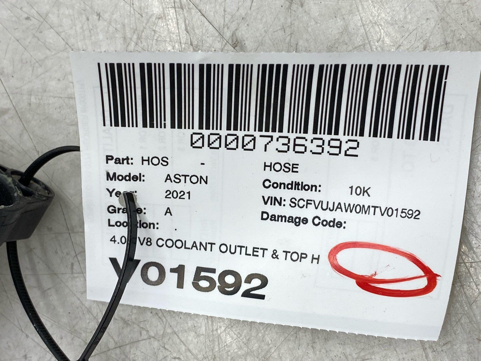 Aston Martin DBX 2020-2025 Coolant flange P/N MY838333AA