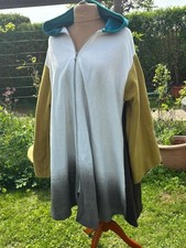 Fleece Jacke Fleecemantel Magiermantel Zipfelkapuze 50- 56 Unikat weite Ärmel