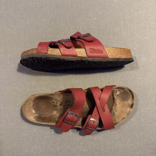 Birkenstock Eu 40 Red pebbled leather Sandals Women’s 9 Men’s 7 Birki’s