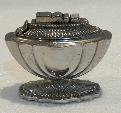 asr cigarette lighter Vtg. 1950's A.S.R. Table Cigarette Lighter Silver- Tone Push Button U.S.A