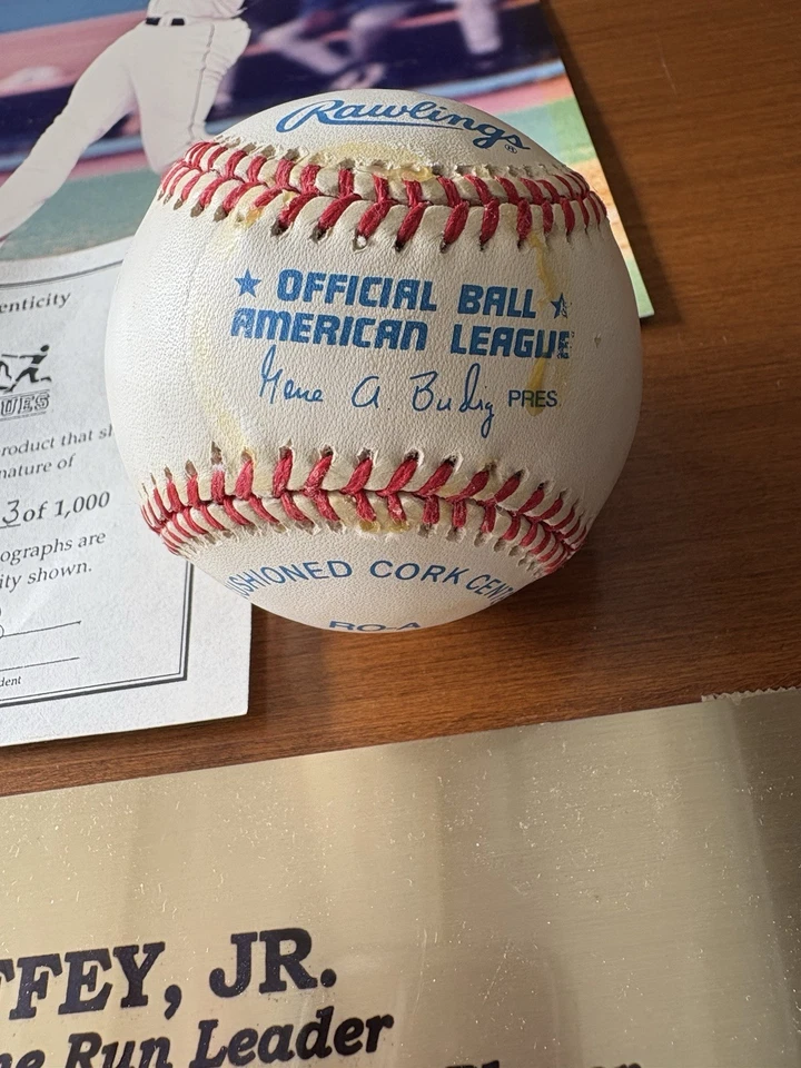 Ken Griffey Jr. Signed Autographed American League Baseball Ball COA w/ Photo - Image 3 of 4