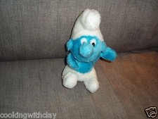 VINTAGE 1980 PEYO WALLACE BERRIE  CO SMURF PLUSH DOLL FIGURE TOY