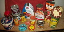 AWESOME VINTAGE TIN BIG LOT OF 19 WILSON'S CERTIFIED, DUBUQUE, La CHOY, HERSHEY+