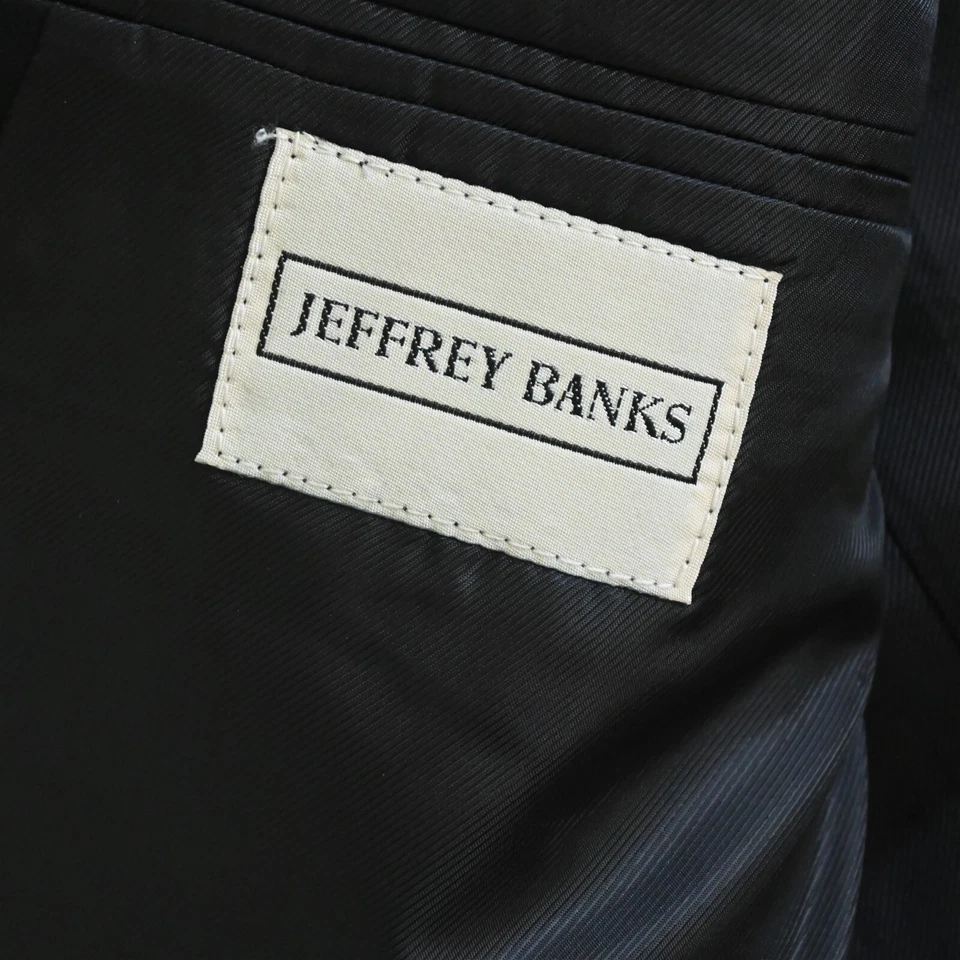 Jeffrey Banks 44R 36x34 Negro 100% Lana Hombre Chaqueta Pantalones Esmoquin Foto 4 de 4