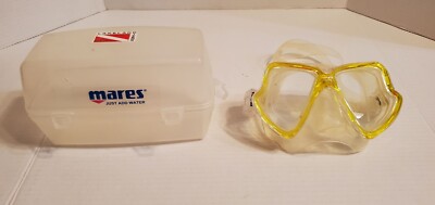 Vintage Mares Vision Scuba Mask In Case - Yellow - Good Condition