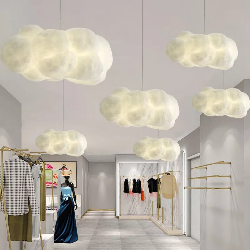 LED Pendant Light Fixture Ceiling Handing Lamp E26 E27 Bulb Clouds Clothes Store