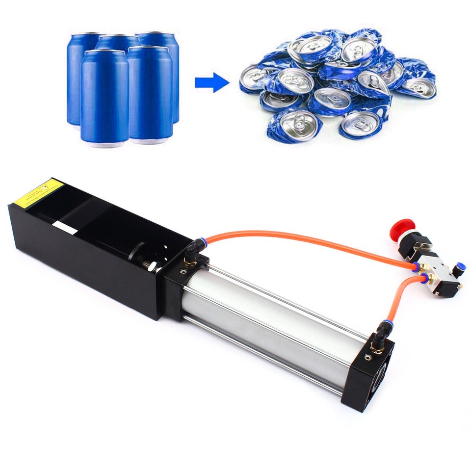 Pneumatic cylinder can crusher C Air powered table top C Aluminum can