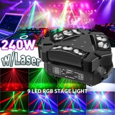 UKING Beam Spider Laser Moving Head Stage Light 9 LED RGB DMX DJ Disco Party US