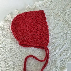 red baby bonnet