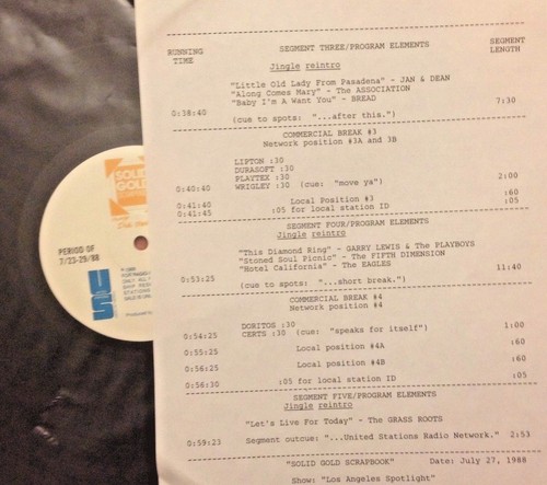 RADIO SHOW 7/27/88 L.A. SPOTLIGHT: EAGLES, BYRDS, BEACH BOYS, LINDA RONSTADT - Picture 2 of 2