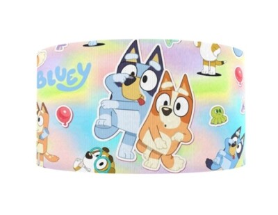 1.5'' (1 yard) Blue cartoon dog gradient Grosgrain Ribbon 1110599