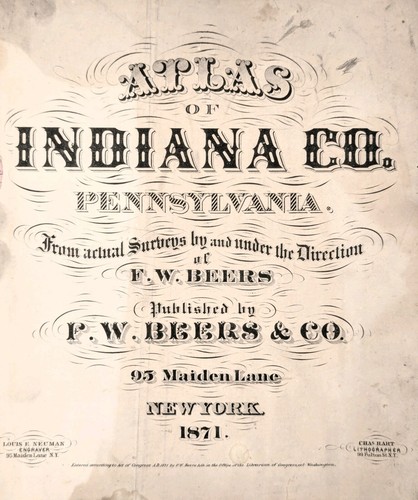 1871 BANKS Township Plat Map PENNSYLVANIA Indiana County ORIGINAL (14x11) - Picture 4 of 4