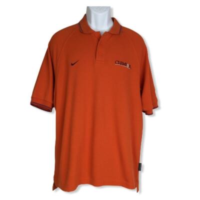 Vintage Clemson Mens Nike Team Orange Textured Polo Shirt Medium | eBay