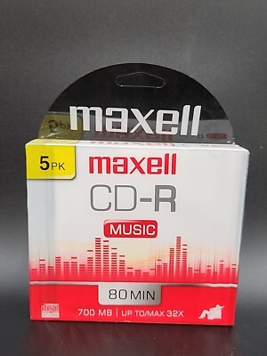Maxell CD-R 80 Recordable Music CD'S-5PK by Maxell ~ New ~ Sealed | eBay