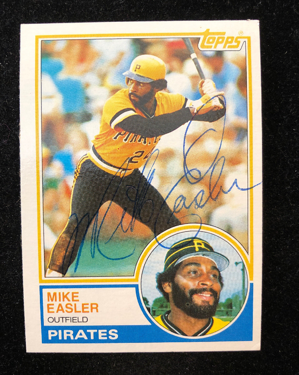 MIKE EASLER 1983 TOPPS AUTOGRAPHED SIGNED AUTO BASEBALL CARD 385 PIRATES