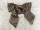 NWT JCrew Satin Cheetah Leopard Brown Black Cream Elastic Scrunchie Bow Hair Tie — photo 2