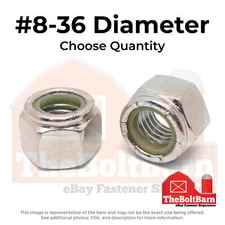 #8-36 Stainless Steel Nylon Insert Hex Nuts (Choose Qty)