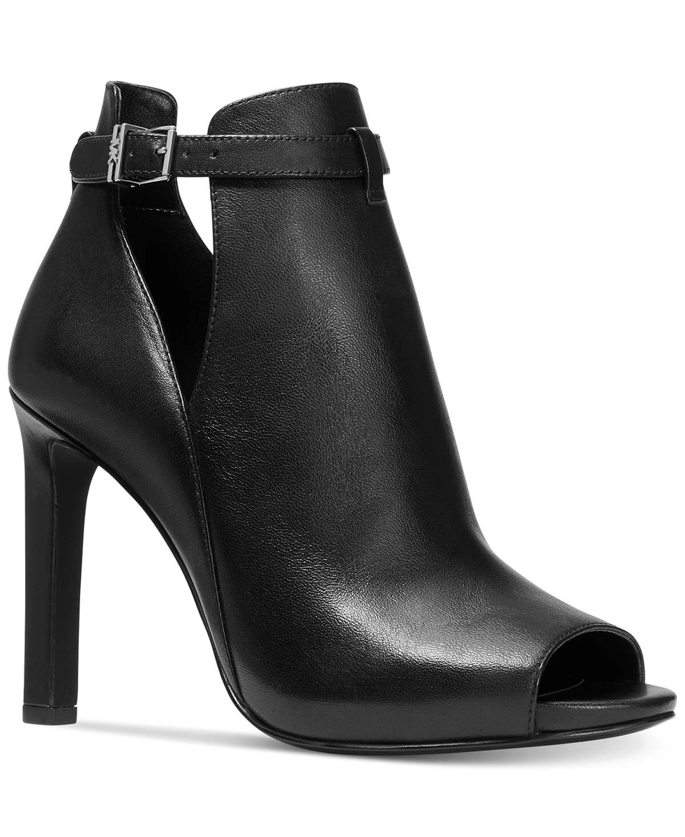 MICHAEL KORS Lawson High Heel Buckled Open Toe Boot Shooties