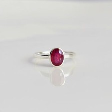 1.10 Ct Ruby All Occasion Bezel Ring 925 Solid Sterling Silver