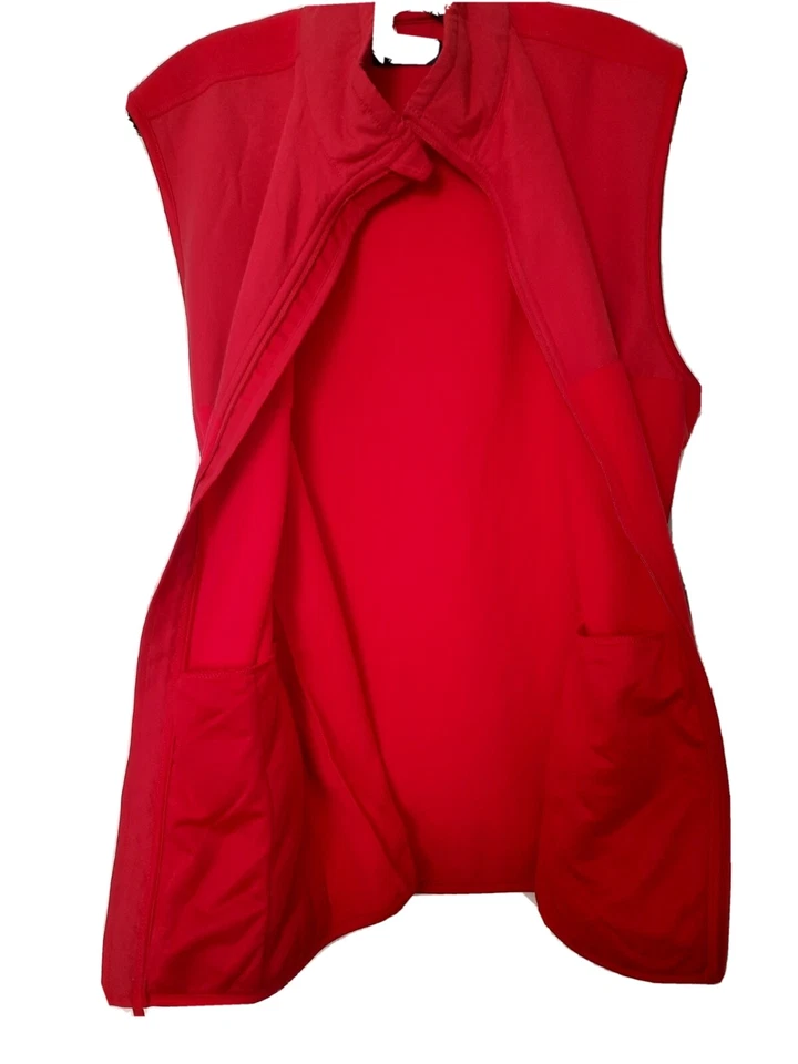 Chaps Men's Size Small Red Fleece Zip-Up Vest  - Image 3 of 4