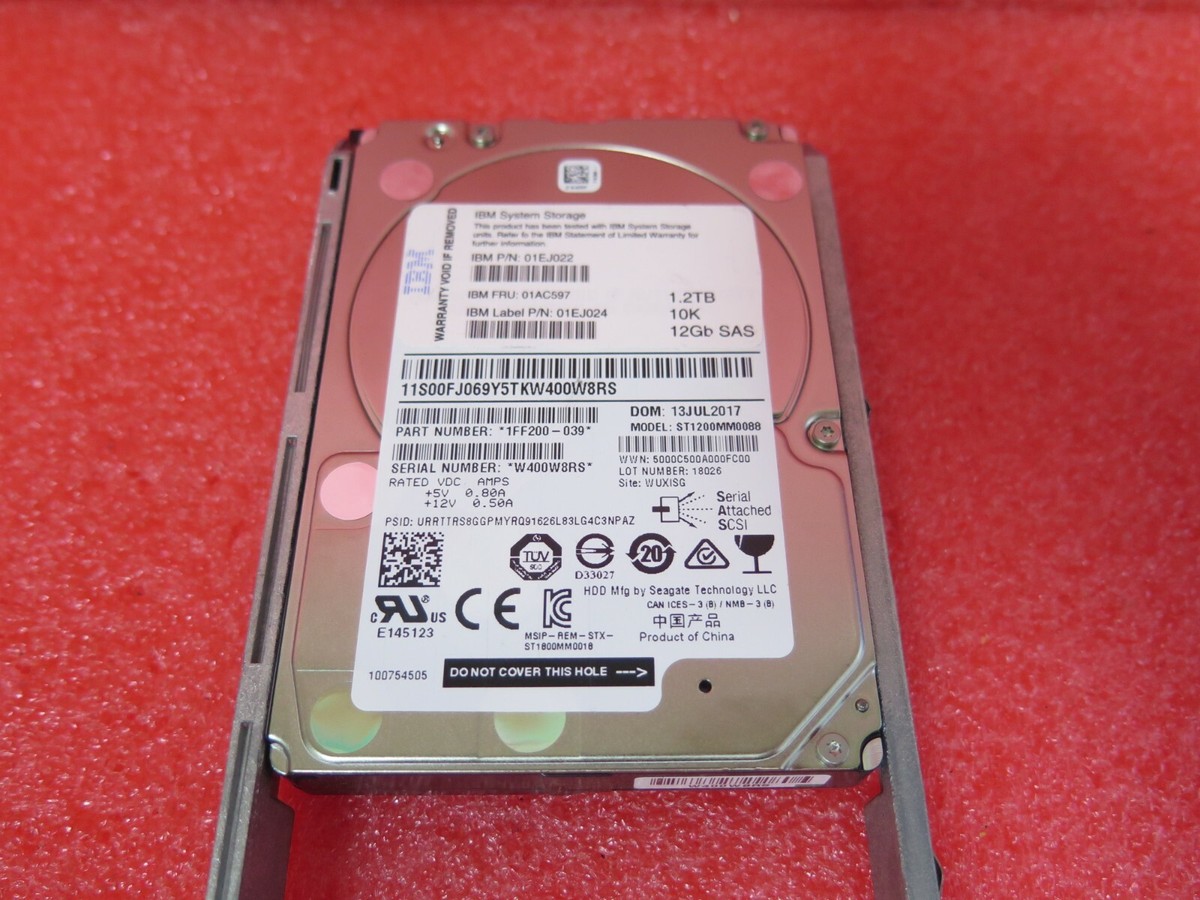 01AC597 IBM 1.2TB 10K SAS 12Gb/s 2.5-inch 01EJ024 Hard Drive for