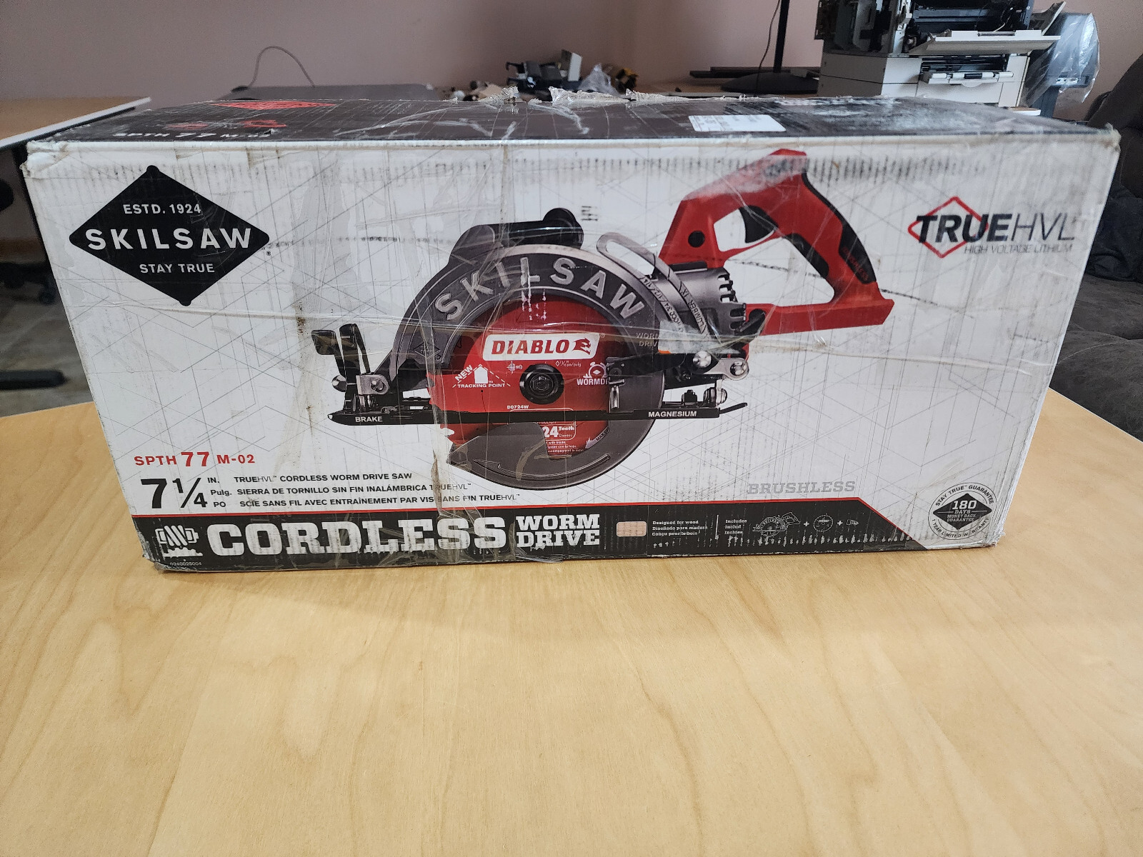 Skilsaw SPTH77M-02 7-1/4" TRUEHVL 48V Worm Drive Saw w/ Diablo Blade NEW IN BOX 