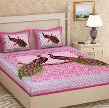 104 TC 100 Cotton Double BEDSHEET with 2 Pillow Covers Premium Quality Bedsheet