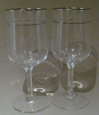 Lenox Moonspun Lot of 2 Wine Glasses 6 1/4" PERFECT!