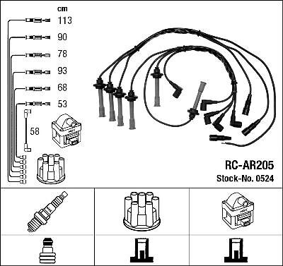 Fils de bougies en silicone conducteur pour Alfa Romeo GTV V6 Turbo