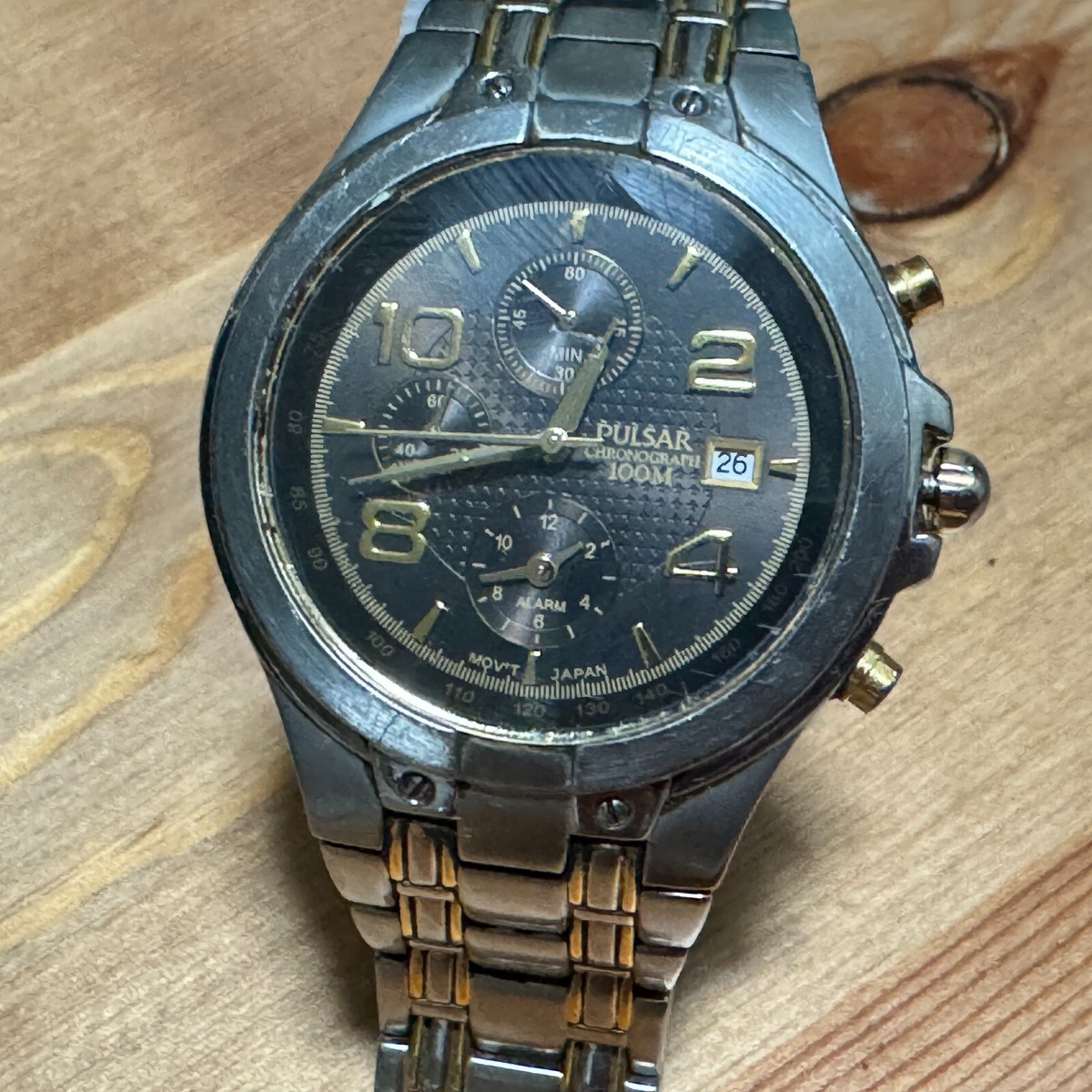 Vintage Pulsar Quartz Watch YM62-X169 Men 100m Silver Steel ~ For