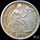 1876-CC LIBERTY SEATED DIME ~ STUNNING ORIGINAL 10c COIN ~ FREE SHIPPING ~ TCC