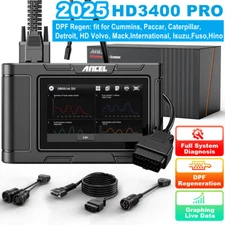 HD3400 PRO Diesel HD Truck Diagnostic Tool Scanner DPF Regen Full System Scan 