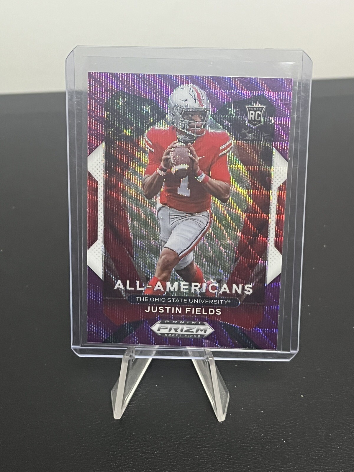 Justin Fields 2021 Prizm Draft Picks Purple Wave All American RC Bears OSU