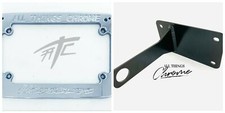CHROME LICENSE PLATE FRAME & BLK AXLE MOUNT TAG BRACKET ALL YRS SUZUKI HAYABUSA