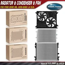3x New Radiator & AC Condenser & Cooling Fan Kit for Ford Edge 2019-2020 L4 2.0L