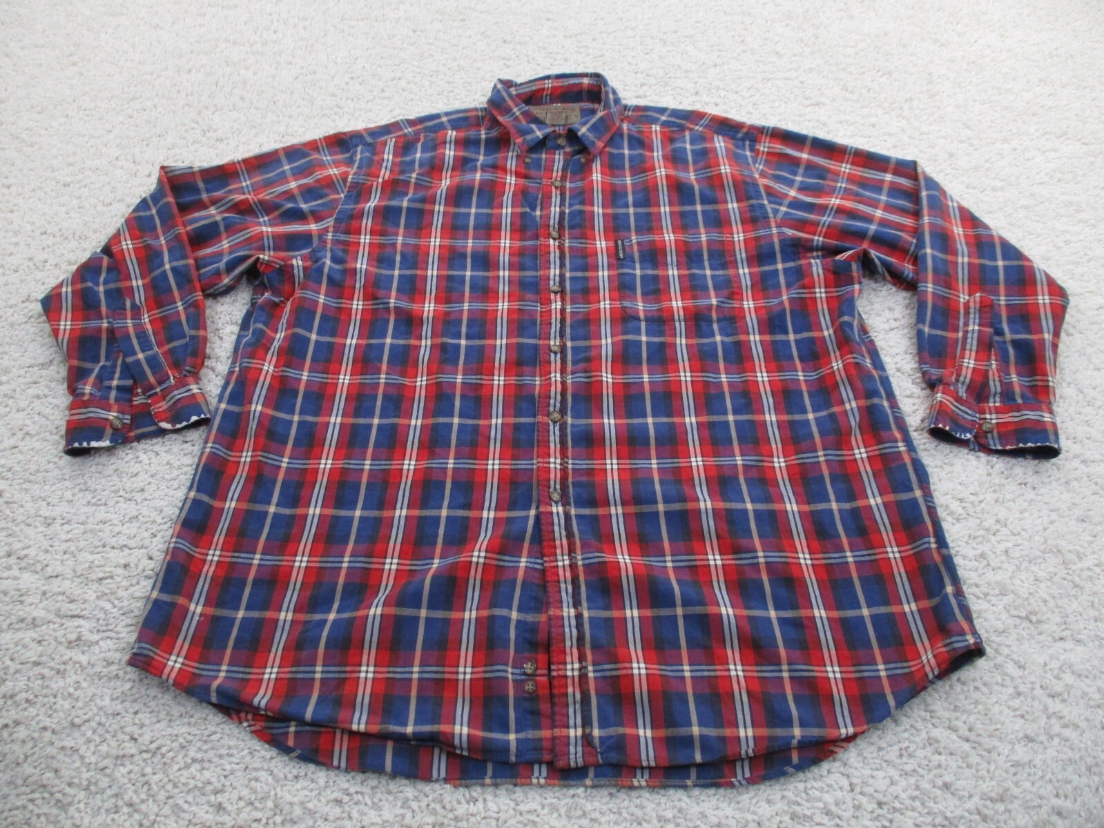 Abercrombie & Fitch, Vintage Abercrombie & Fitch Shirt Mens XL 27x34 Red Blue Big Shirt Plaid 90s
