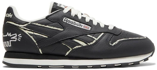 Reebok Keith Haring x Classic Leather Dog Blackboard Chalk Drawing
