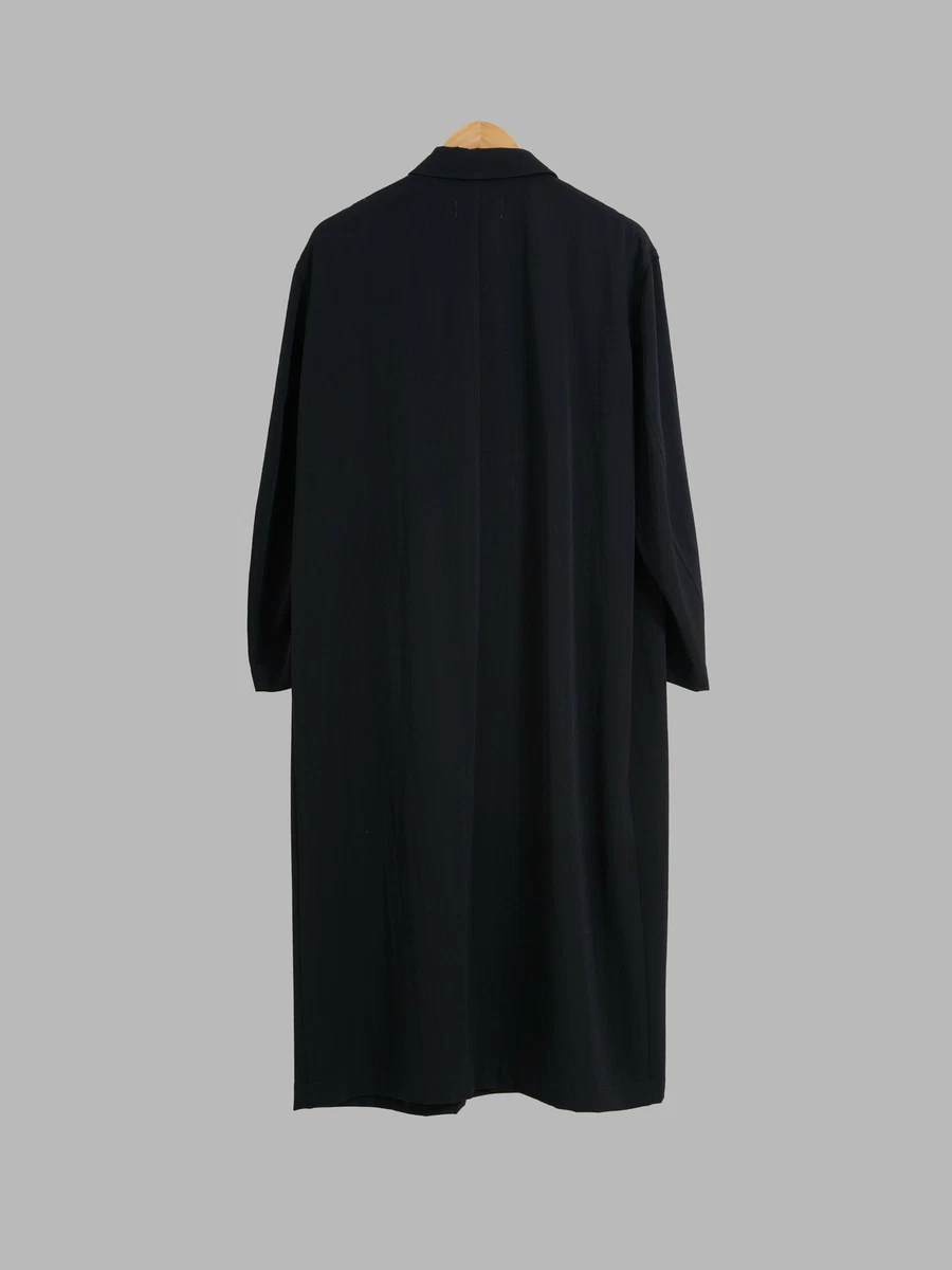 Robe de Chambre Comme des Garcons 1980s black wool full length coat - sz S M L
