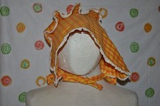 HANDCRAFTED OZARKS colonial cival war yellow plaid button bill GRANNY SUN BONNET