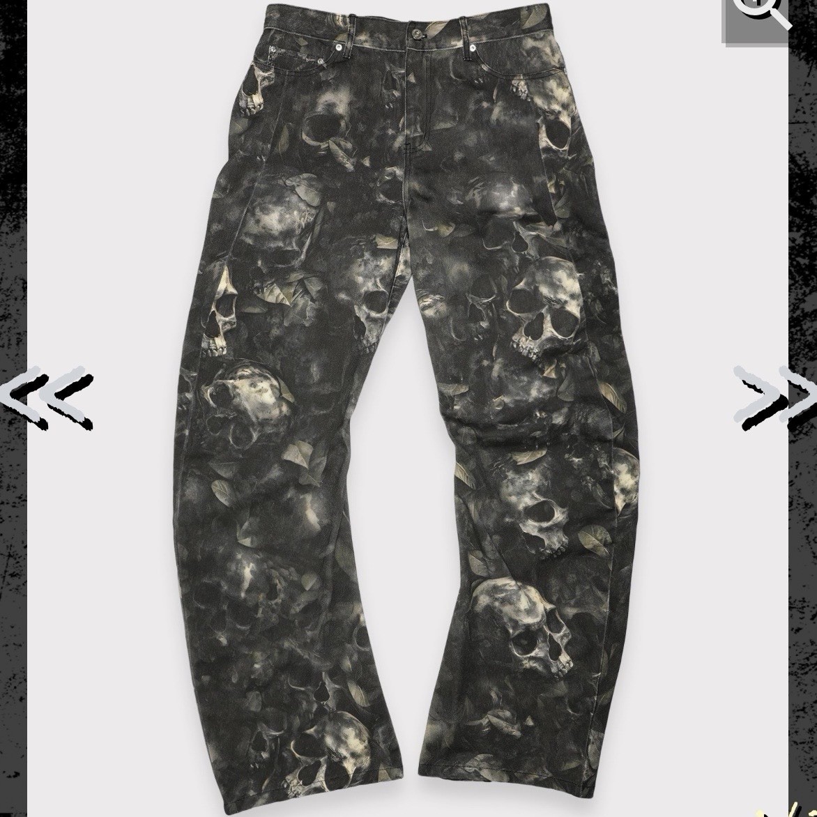SuicideBoys G59 Records Catacombs Camo Denim Jeans 30x34 Skull