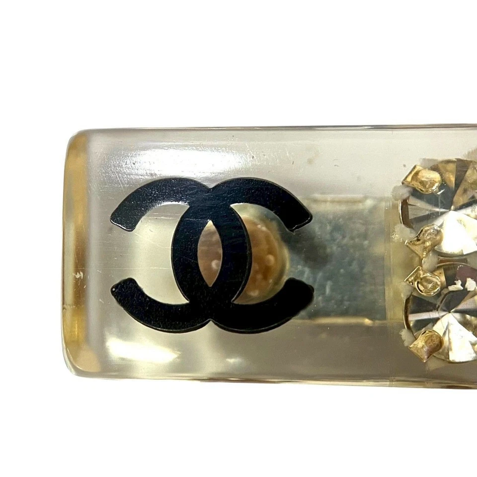 Подлинный винтажный женский аксессуар заколка для волос CHANEL золотистый цвет из Японии - Изображение 3 из 4