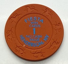 Fiesta Casino Hotel Henderson Nevada 1 Win Cards Chip Unicorn Mold Orange 2002