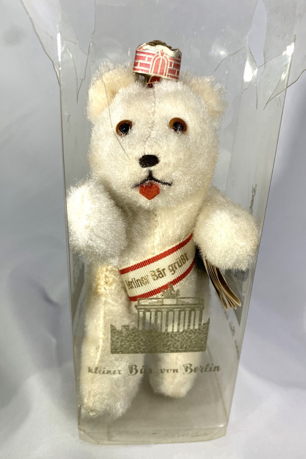 Antique/Vintage German Berliner Bar Bear in Original Plastic Carton 5"