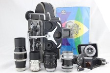 BOLEX PAILLARD H16 Reflex 16mm Film Camera Kit w/ 4 Lenses, Grip, Light Meter
