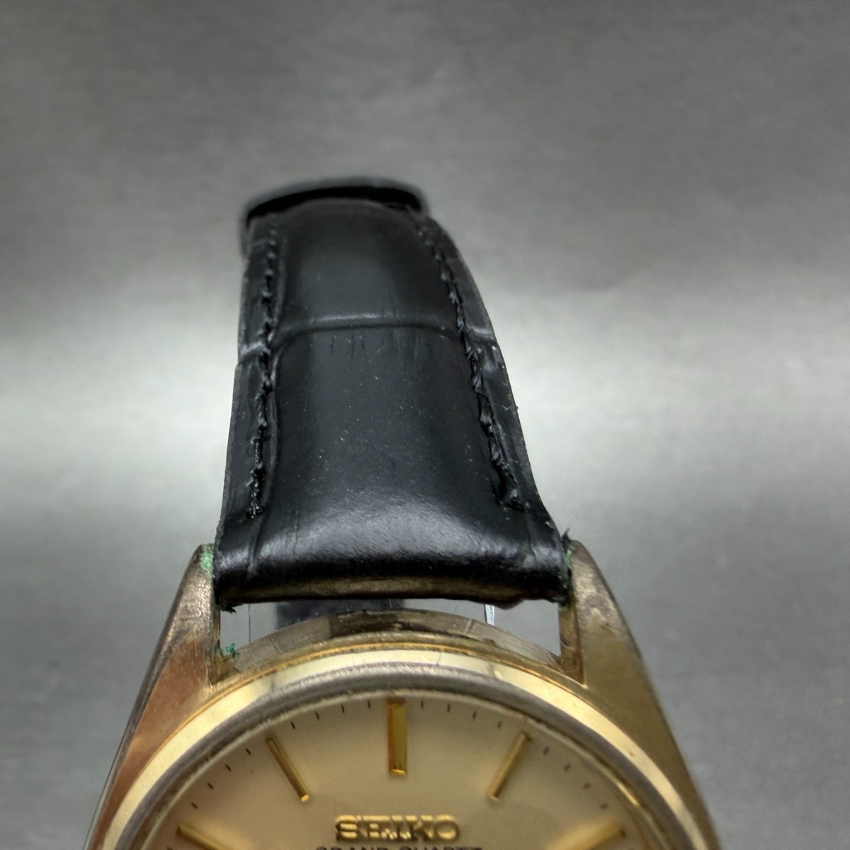 Seiko Grand Quartz Watch Men 35mm Champagne Dial Gold Tone 9940