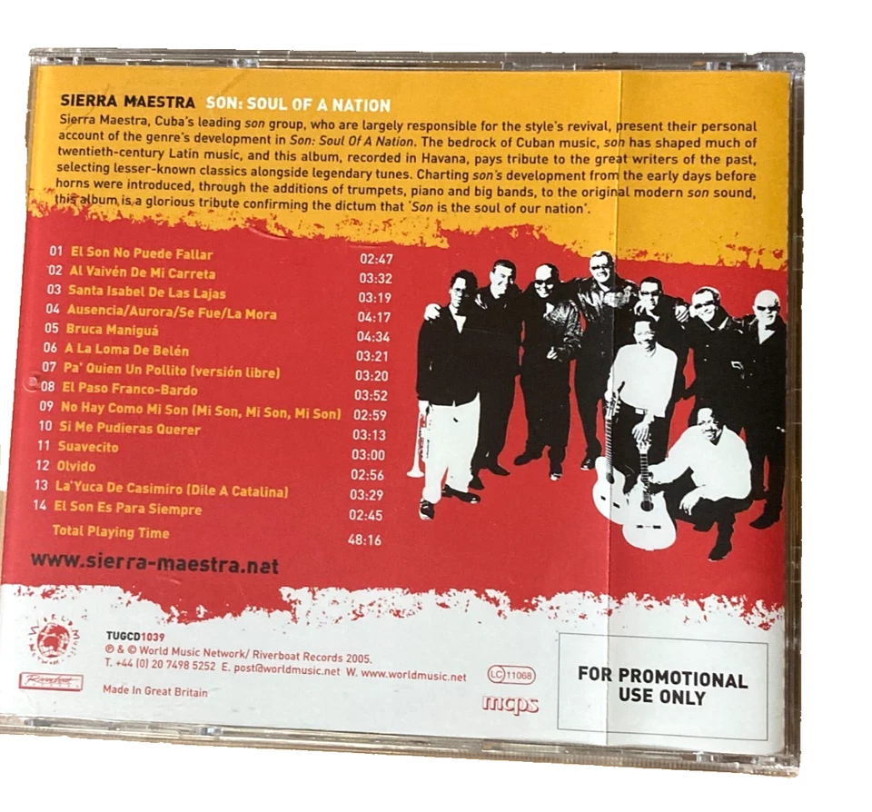 SIERRA MAESTRA Son: Soul Of A Nation FULL LENGTH CD EX UK Import LATIN Free Ship Foto 3 de 4