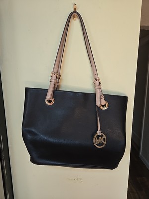 Michael Kors Jet Set Black Saffiano Leather Large Tote Bag In Great Shape