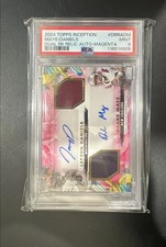 2024 Topps Inception Dual Rookie Relic Auto Drake Maye / Jayden Daniels RC /35