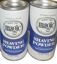 Lot of 2 Magic Shaving Powder Regular Strength Helps Stop Razor Bumps 5 oz each
