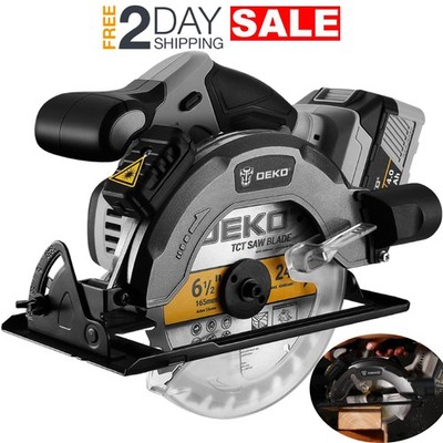 20V Sierra Circular Inalambrica Con Bateria De 6 1/2 Pulgadas Para Cortar Madera